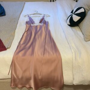 Silk pink long dress from revolve